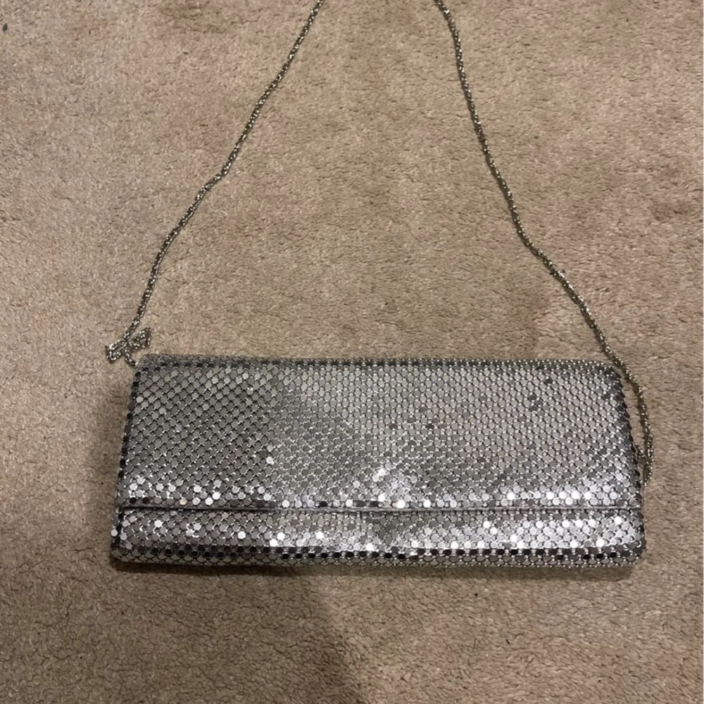 NWT Silver Mesh Evening Clutch